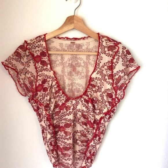 NWT Oh My Baby Tee by Free People in Sand Combo Size: M - Picture 10 of 11